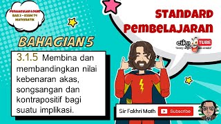 PART 5 Matematik Tingkatan 4 BAB 3 KSSM Penaakulan Logik  membina akas songsangan kontrapositif [upl. by Niawtna]