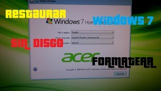 Restaurar Windows 7 Estado de Fabrica Formatear sin disco [upl. by Jereme232]