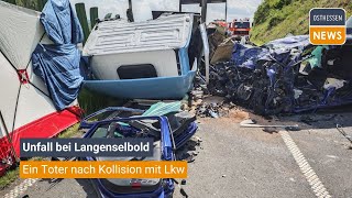 LANGENSELBOLD Ein Toter nach Kollision mit Lkw [upl. by Chas]