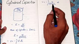 Cylindrical Capacitor equation simple and easy Derivation [upl. by Suixela84]