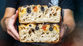 The MOST OPEN CRUMB SOURDOUGH FOCACCIA you’ll ever make [upl. by Tychonn475]