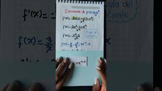 Derivada de fx3x²x con Regla de la potencia laproflinam3 matematicas maths [upl. by Yand]