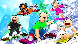 WE SNOWBOARDED DOWN THE BIGGEST MOUNTAIN IN ROBLOX  Roblox Funny [upl. by Siclari]