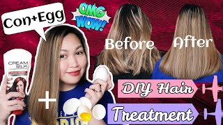 DIY HAIR TREATMENT  CONDITIONER  EGG  CONEGG [upl. by Otsuaf625]