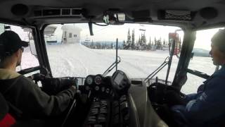 PistenBully 400 at Big White Ski Resort Cab view [upl. by Sreip624]