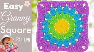 Easy Sunburst Granny Square Tutorial for Beginners [upl. by Gaelan818]