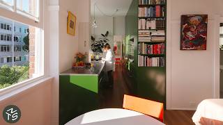 NEVER TOO SMALL Colourful Art Deco Micro Apartment Sydney 27sqm290sqft [upl. by Oilut100]