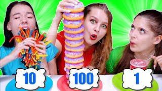 ASMR 100 LAYERS OF FOOD CHALLENGE By LiLiBu [upl. by Tjader]