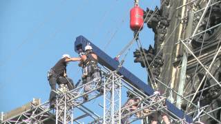 Liebherr  Mobile Crane LTM 1750 operating at Cologne Cathedral [upl. by Kristyn]