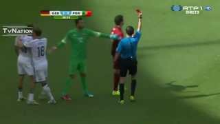 Pepe  Red Card  Ridiculous Foul on Thomas Muller Germany vs Portugal World Cup 2014 [upl. by Macnamara]