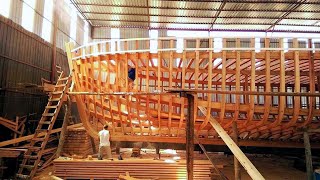 Large Wooden Ship Construction Technique Tradition  Million Dollar Wooden Yachts Assembling Process [upl. by Martres]