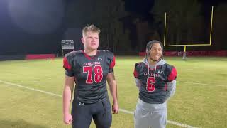 Postgame Interview Chatham footballs Jack Reece and Jaden Breedlove [upl. by Aillicsirp]