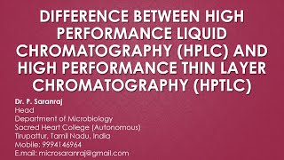 Difference Between HPLC and HPTLC [upl. by Elisabet]