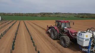 Plantation mécanique vigne machineplanteuseplants viticolesguidage laser [upl. by Anam]