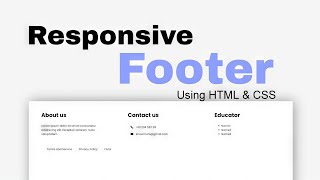 Responsive Footer Design Using HTML amp CSS [upl. by Enaamuj]