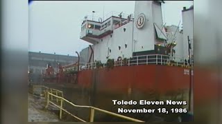 Dodge Island vessel spends winter in Toledo  WTOL 11 Vault  Nov 18 1986 [upl. by Lonergan]