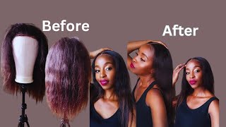 How to straighten your wig for beginners  South African Youtuber🇿🇦 [upl. by Preston126]