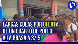 Decenas de personas forman largas colas en pollerías para comprar ¼ de pollo a 5 soles 22 [upl. by Alyak690]