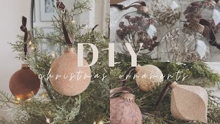 DIY Christmas Ornaments  Velvet Ornaments  Arhaus Dupe  Budget Friendly amp Easy  Neutral [upl. by Leanor]