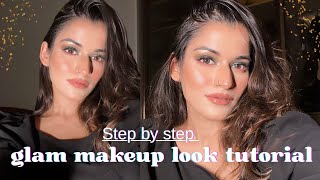 EASY GLAM LOOK MAKEUP TUTORIAL [upl. by Llednahs338]