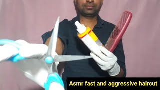 Asmr Fast And Aggressive Haircut ✂️ [upl. by Hembree]