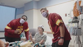 Commanders players surprise patients staff at Childrens National Hospital  Get Uplifted [upl. by Teerell]