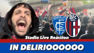 Empoli Bologna 01 Stadio Live Reaction ❤️💙 IL SETTORE OSPITI IN DELIRIO ❤️💙 DA CHAMPIONS [upl. by Mccourt827]