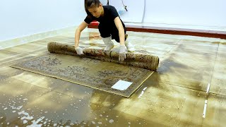 Watch a Professional Clean a Rug So Dirty You Wont Believe Your Eyes [upl. by Eojyllib]