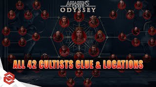 All 42 Kosmos Cultists Clue Locations in Assassins Creed Odyssey No Combat [upl. by Engdahl]