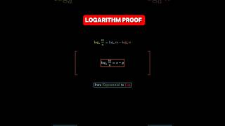 Quotient Rule Proof  Logarithm for 9th Grade maths log [upl. by Niotna60]