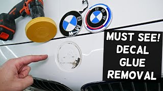 HOW TO REMOVE DECAL GLUE STICKER GLUE FROM CAR EASY [upl. by Atiuqiram]