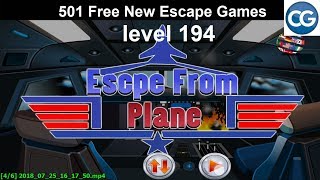 Walkthrough 501 Free New Escape Games level 194  Escape from plane  Complete Game [upl. by Sajovich395]