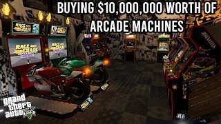 BUYING 10000000 WORTH OF ARCADE MACHINES IN GTA 5 All Machines and Upgrades Casino Heist DLC [upl. by Vershen443]