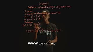 JSS1  Mathematics  Integers  Subtraction of negative integers using number line 1 [upl. by Niarbo]