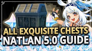 ALL 159 EXQUISITE CHESTS NATLAN 50 EASY GUIDE  Genshin Impact 50 [upl. by Furgeson]