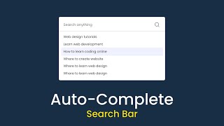 How To Make Autocomplete Search Box For Website Using HTML CSS amp JavaScript [upl. by Binni966]