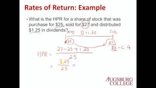 Ch 05 Risk and Return Clip 01 HPR 1 [upl. by Halyak]