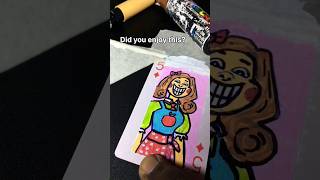 Drawing Miss Delight But on a card 🃏 With Posca Markers shorts poppyplaytime [upl. by Berhley]