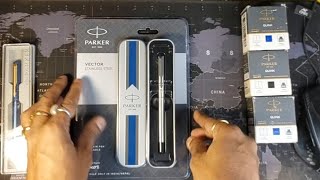 🔥 Parker Vector Stainless Steel Unboxing and ink refilling process  Chrome Design [upl. by Mclaurin]