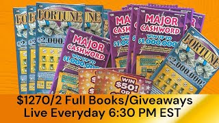 🔴LIVE🔴2 Full Books Of Michigan Lottery Tickets 20 Fortune20 Major Cashword [upl. by Ortensia]