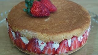 STRAWBERRY CAKE  FRAISIER RECIPE  EMS BAKING [upl. by Nefen]