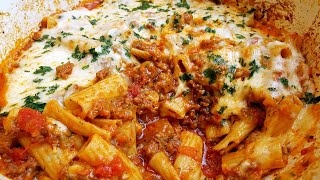 The EASIEST Rigatoni with Meat Sauce  I Made this and it came out PERFECT [upl. by Nhguaved46]