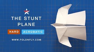 ✈ Fun Acrobatic Trick Paper Airplane Tutorial  The Stunt Plane  Fold N Fly [upl. by Lifton]