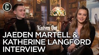 Knives Out Katherine Langford and Jaeden Martell Interview [upl. by Nelleus339]