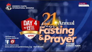 21 DAYS PRAYER AND FASTING  DAY 4  01122023  WINNERS CHAPEL INTL WINNIPEG [upl. by Tik]