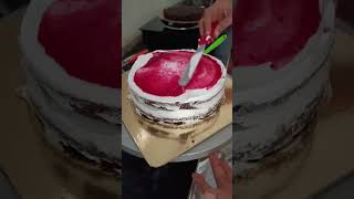 Black forest cake one kg pls like and subscribe my channel cake cakedecorating telugu [upl. by Esaertal362]