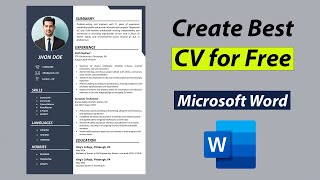 Create Best CV for Free in MS Word  Best CV Format 2022 [upl. by Bel]