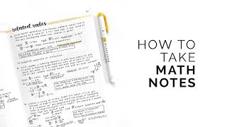 how to take math notes 💛 effective notetaking techniques [upl. by Austen]