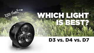 Best LED Motorcycle Light  DENALI D3 Beam Comparison  Spot Fog amp Hybrid vs DENALI D4 and D7 [upl. by Tomas]