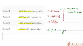 Stomatal transpiration account for [upl. by Ardnoyek576]